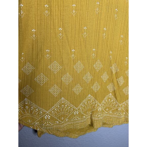 Lucky Brand Women’s Mustard Yellow Boho Tassel Long Sleeve Top Blouse Size L - Picture 4 of 11